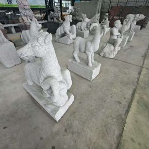 合肥芝麻白雕刻 十二生肖 异形雕刻