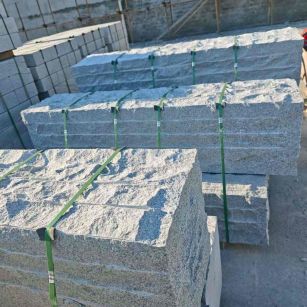 合肥芝麻白自然面整石 坐凳