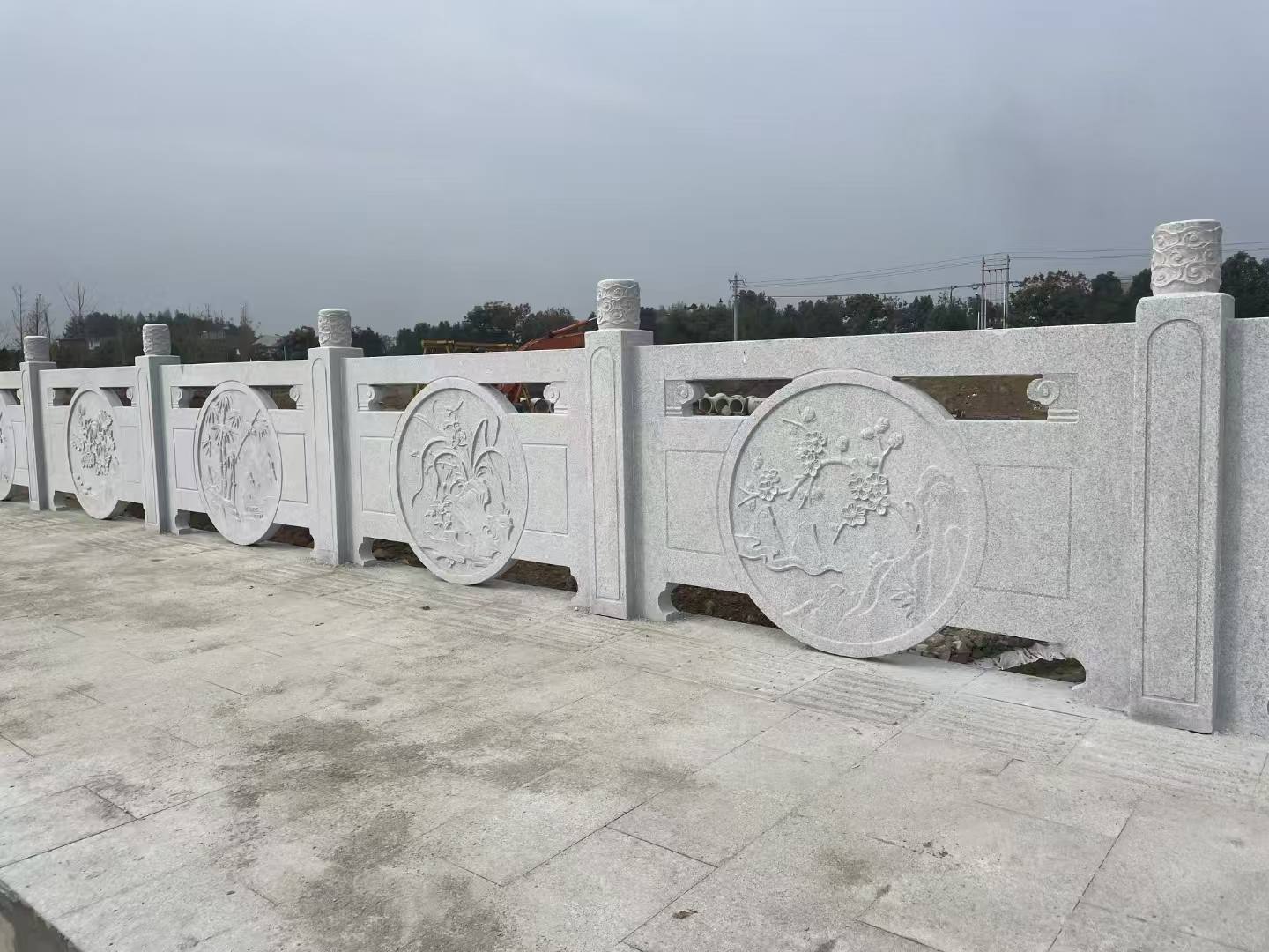 合肥芝麻白河道栏杆 石材栏杆